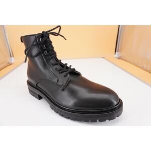 Warfield & Grand Kirby Lace-Up Boot Black Leather Ankle SZ 9 New $195 Combat